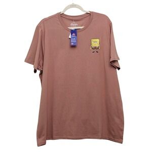 Aeropostale Spongebob Squarepants T-Shirt Mens XL Mauve Embroidered Graphic Tee